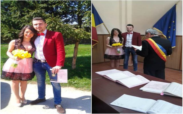 Aurel şi Valentina îmbrăcaţi de nuntă