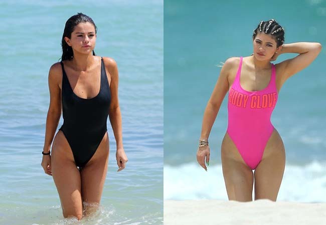 Selena Gomez şi Kylie Jenner, în cel mai sexy costum de baie al anului 2016.