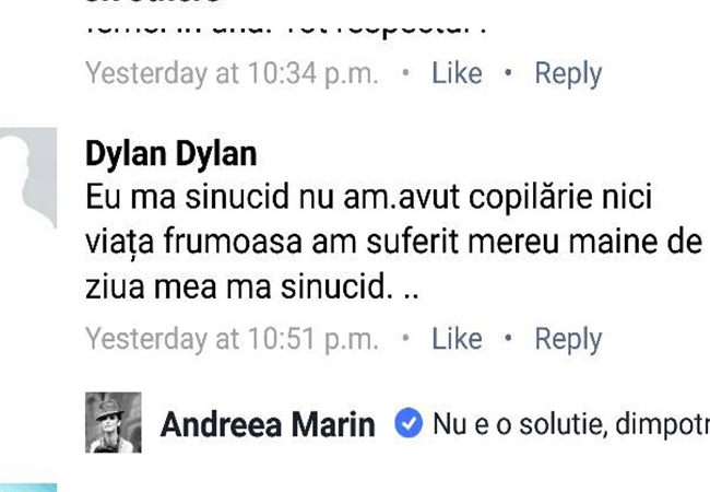 Mesajul de pe Facebook al tânărului care vrea să se sinucidă.