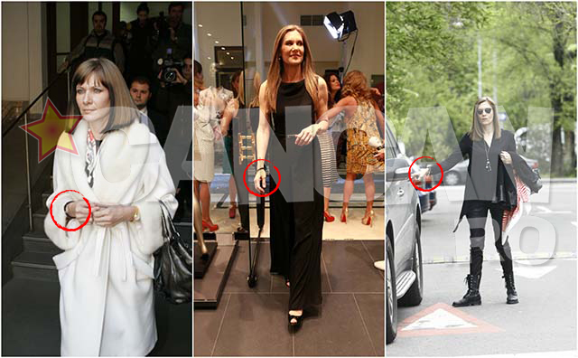 Atât în ziua divorţului (prima fotografie), în timpul de după separarea de Adrian Iovan, cât şi în prezent, Romaniţa Iovan poartă cu sfinţenie aceeaşi brăţară.