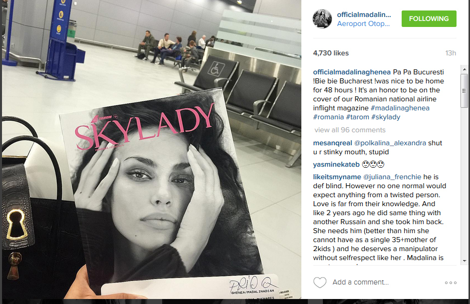 Mădălina Ghenea a venit în România şi a a stat doar 48 de ore.