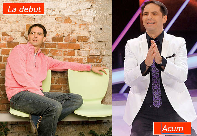 În prima imagine vedeţi cum arăta Dan Negru la începutul carierei, iar în cea de-a doua cum arată acum.