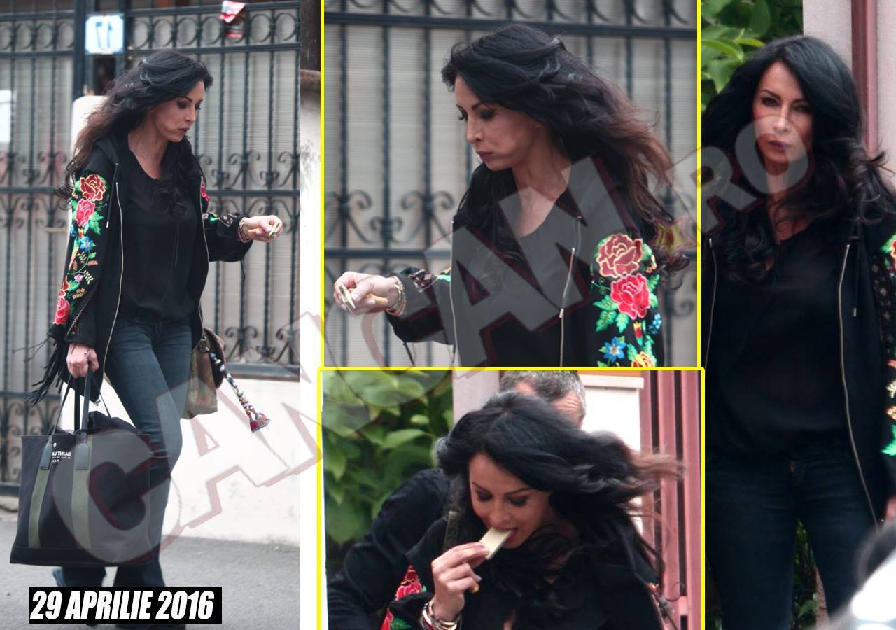 Când totul a fost finalizat, vedeta a plecat atât de grăbită spre studiourile Românii au Talent, încât a luat doar o gustare rapidă, din mers.