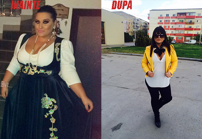 În prima imagine, puteţi vedea cum arăta Bianca Rus înainte să slăbească, iar în cea de-a doua cum arată acum.