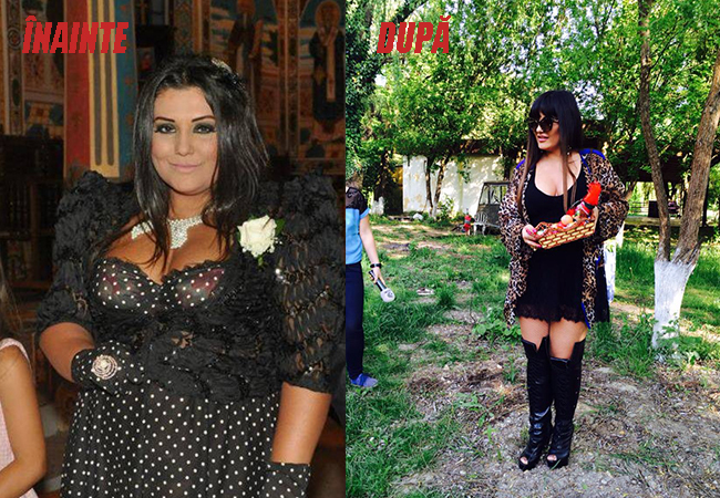 În prima imagine, puteţi vedea cum arăta Bianca Rus înainte să slăbească, iar în cea de-a doua cum arată acum.