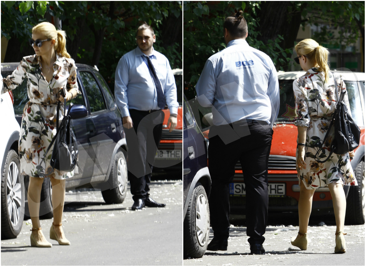 Bodyguardul a aşteptat-o pe vedeta de la Acces Direct, chiar de când a coborât din maşină