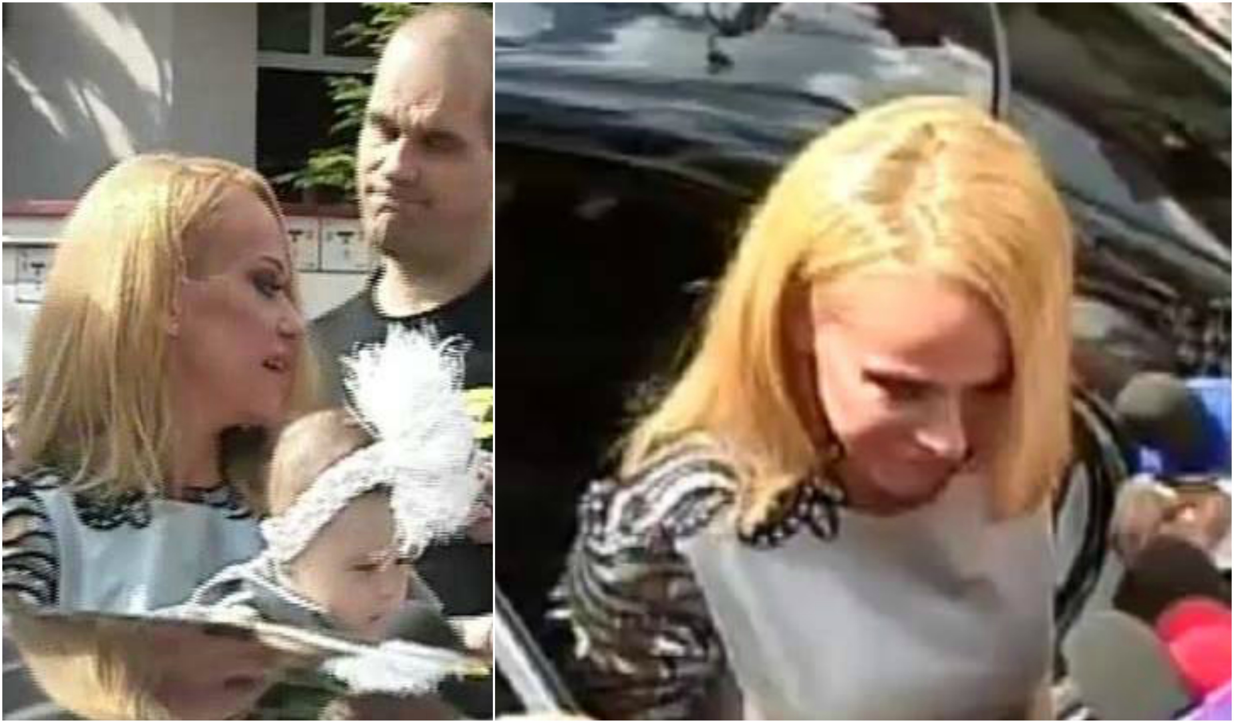 Acestea sunt primele imagini cu artista la botezul micuţei Evelin.