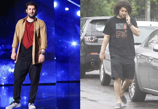 În prima imagine puteţi vedea cum arată Smiley când prezintă emisiunea ”Românii au talent”, iar în cea de-a doua vedeţi cum a ieşit artistul pe stradă.