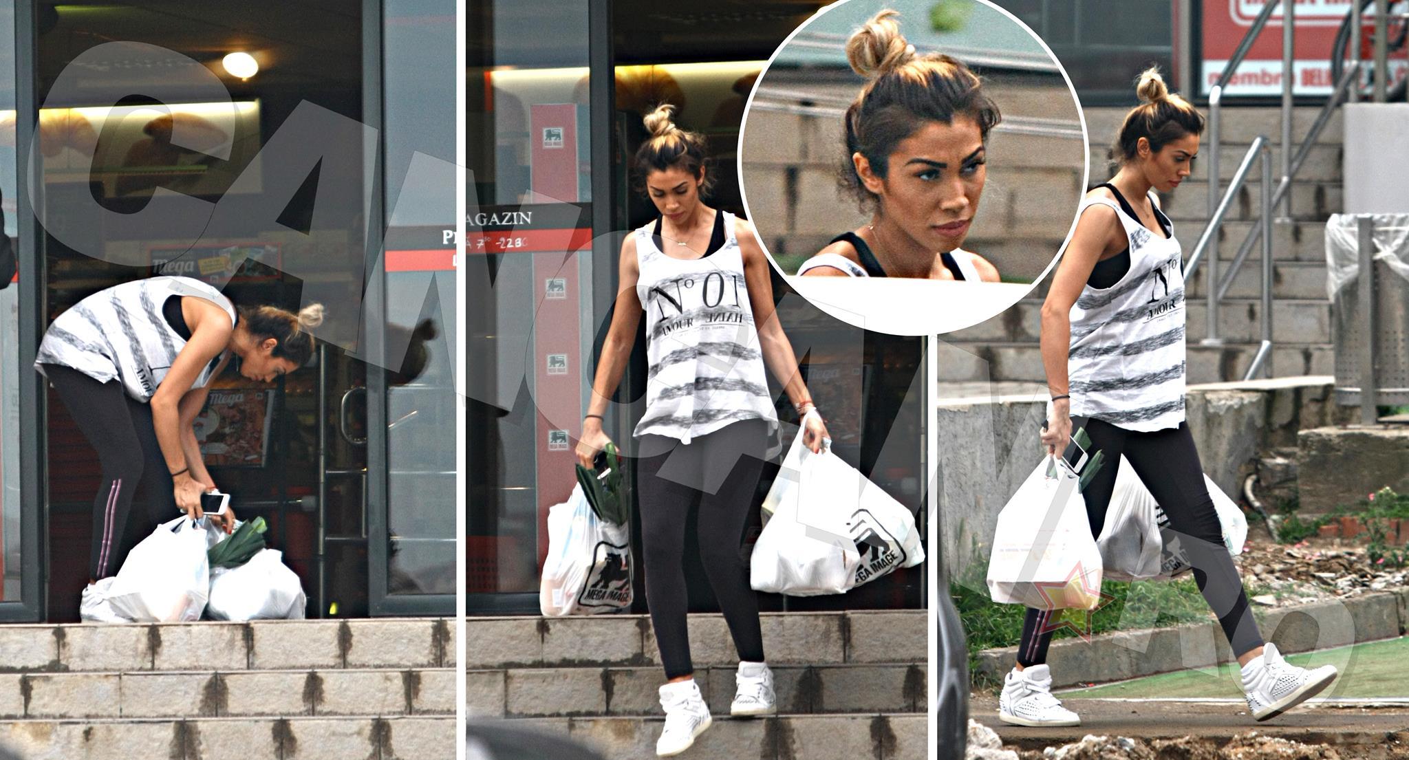 Raluca Pastramă nu pare să aibă nevoie de niciun ajutor atunci când merge la cumpărături, dar nici de o ţinută sau de un machiaj sofisticat, pentru că aşa cum se poate observa, pe tenul soţiei lui Pepe nu e nicio urmă de machiaj