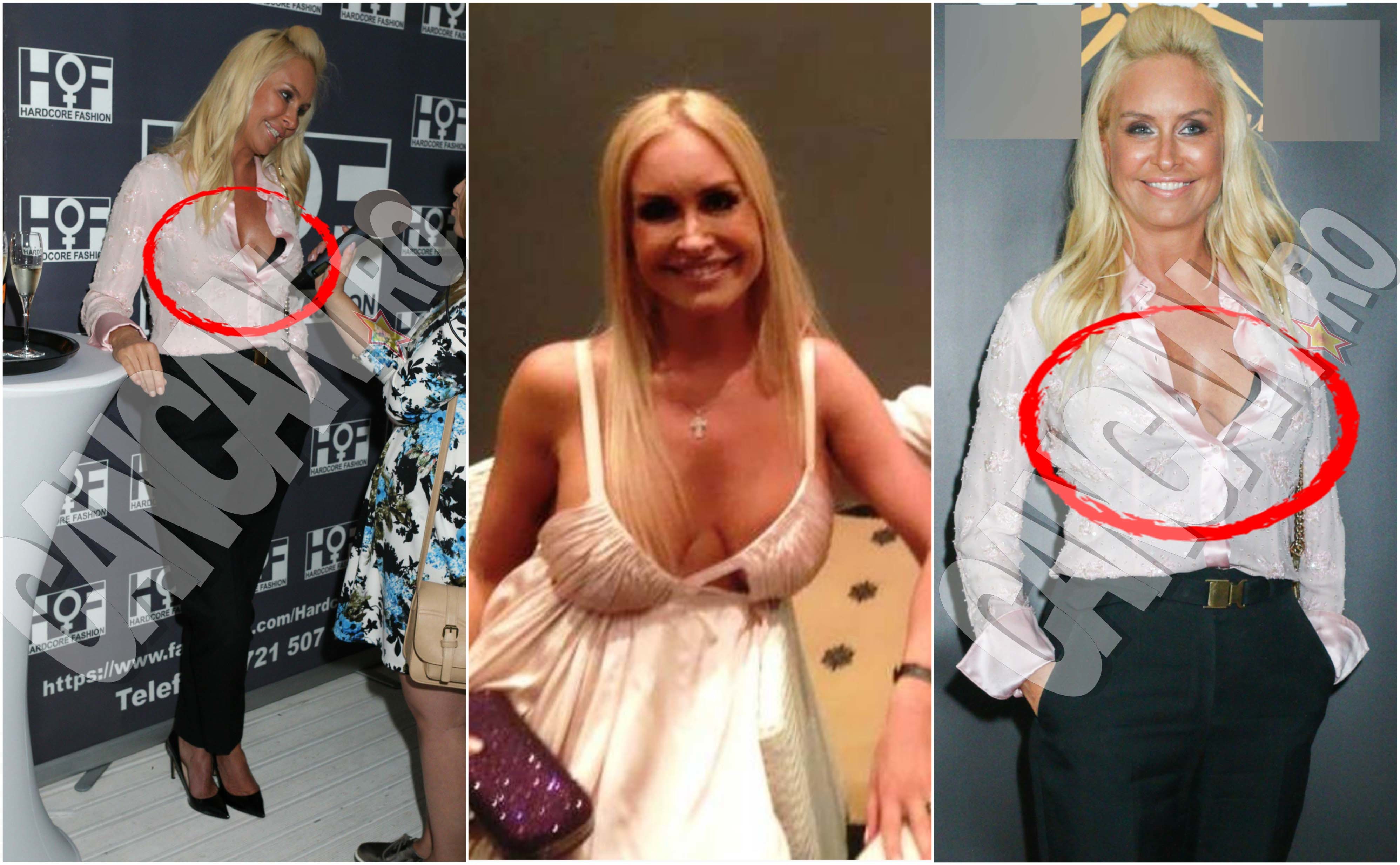 După ce a trăit cu silicoanele de coşmar (foto mijloc), acum Vica Blochina este în sfârşit mulţumită de rezultat, afişându-şi noile silicoane.