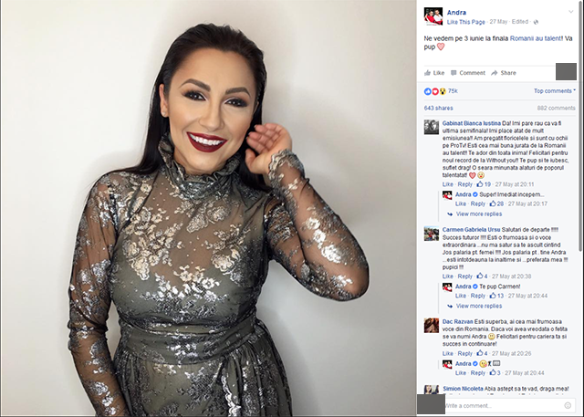 Andra se gândeşte întotdeauna şi la fanii ei.
