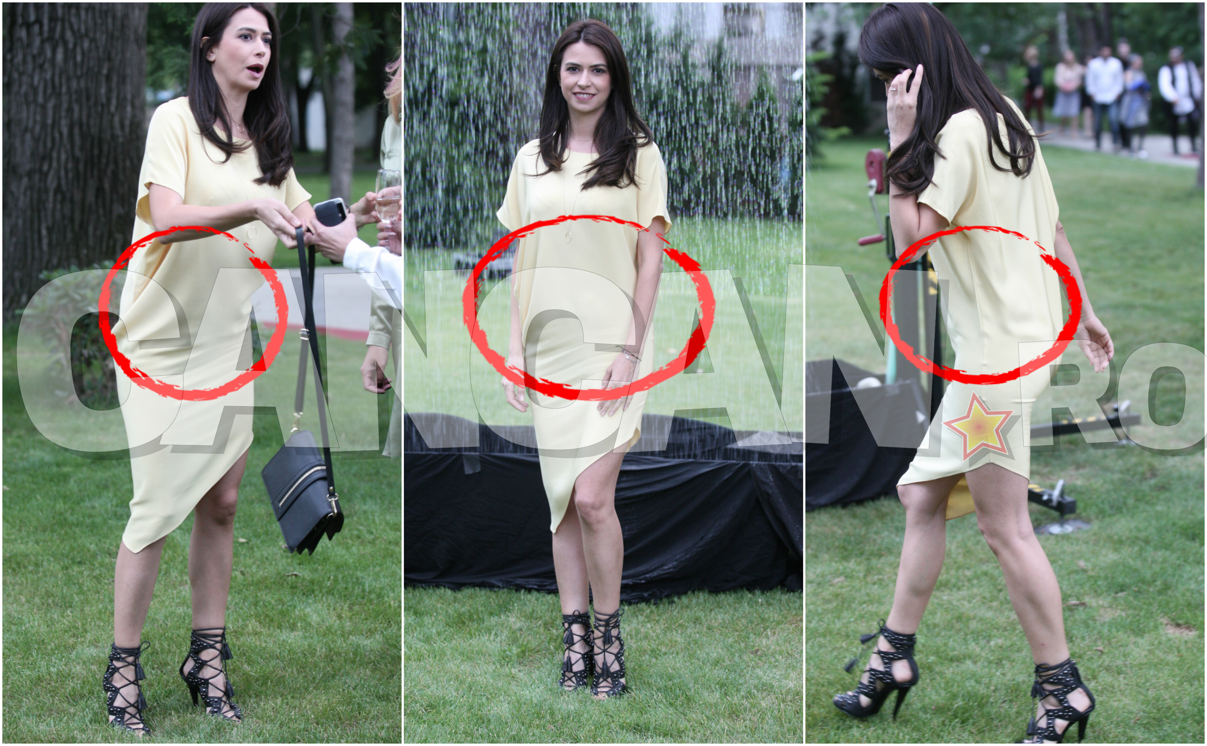 Rochia frumoasei prezentatoare pare să ascundă o sarcină.