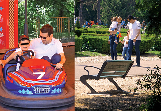 Cristina Rus a mers în parc împreună cu soţul ei şi cu cei doi copii ai lor.