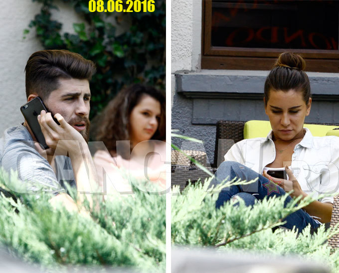 Răduţ şi iubita lui n-au slăbit deloc telefoanele la terasă.