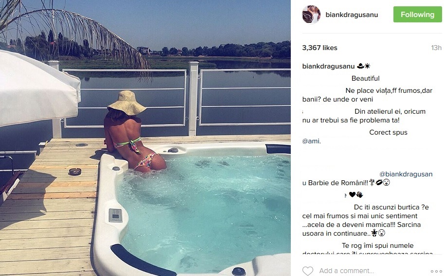 Bianca Drăguşanu încă pare să îşi ţină „secretă“ burtica de gravidă