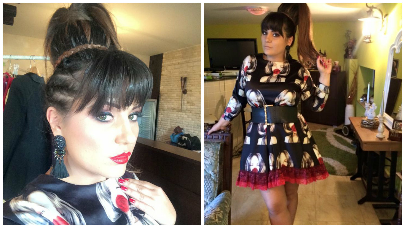 Bianca Rus a venit la un eveniment cu părul prins într-un coc imens.