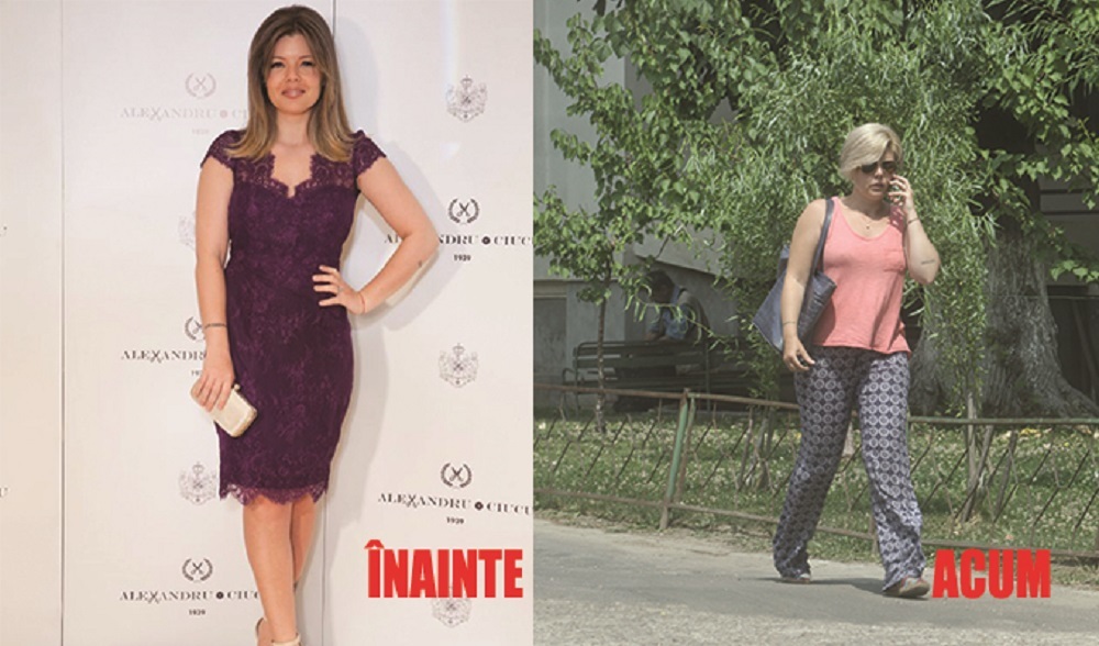 În prima poză puteţi vedea cum arăta Bianca Ioniţă înainte de a rămâne însărcinată, iar în cea de-a doua imagine vedeţi cum arată acum.