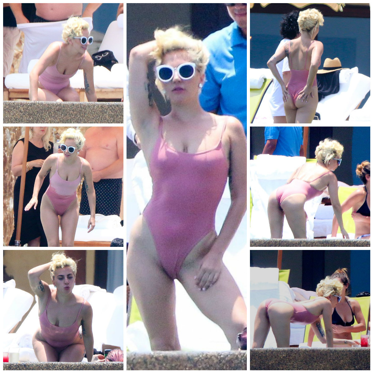 Lady Gaga a purtat un costum de baie prea larg.