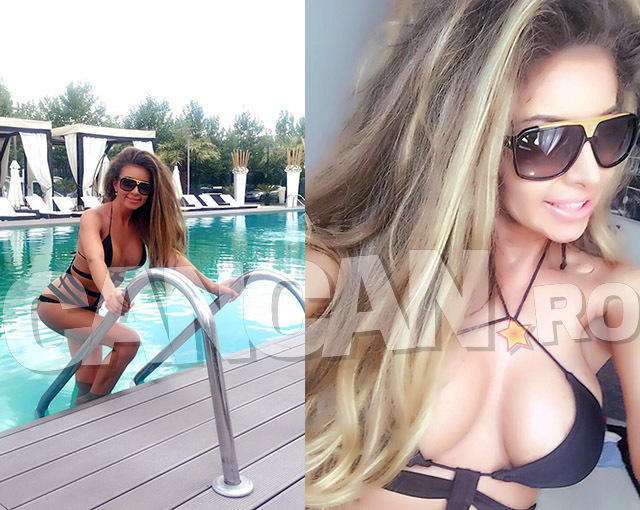 Roxana Vaşniuc s-a distrat la piscină.