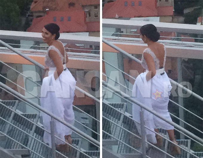 Andreea Mantea a defilat în rochie de mireasă.