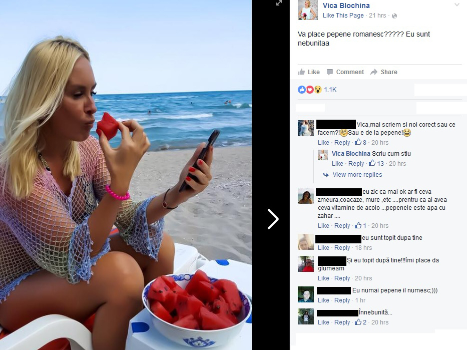 Vica a fost atenţionată de către fanii săi că a uitat să scrie corect în limba română