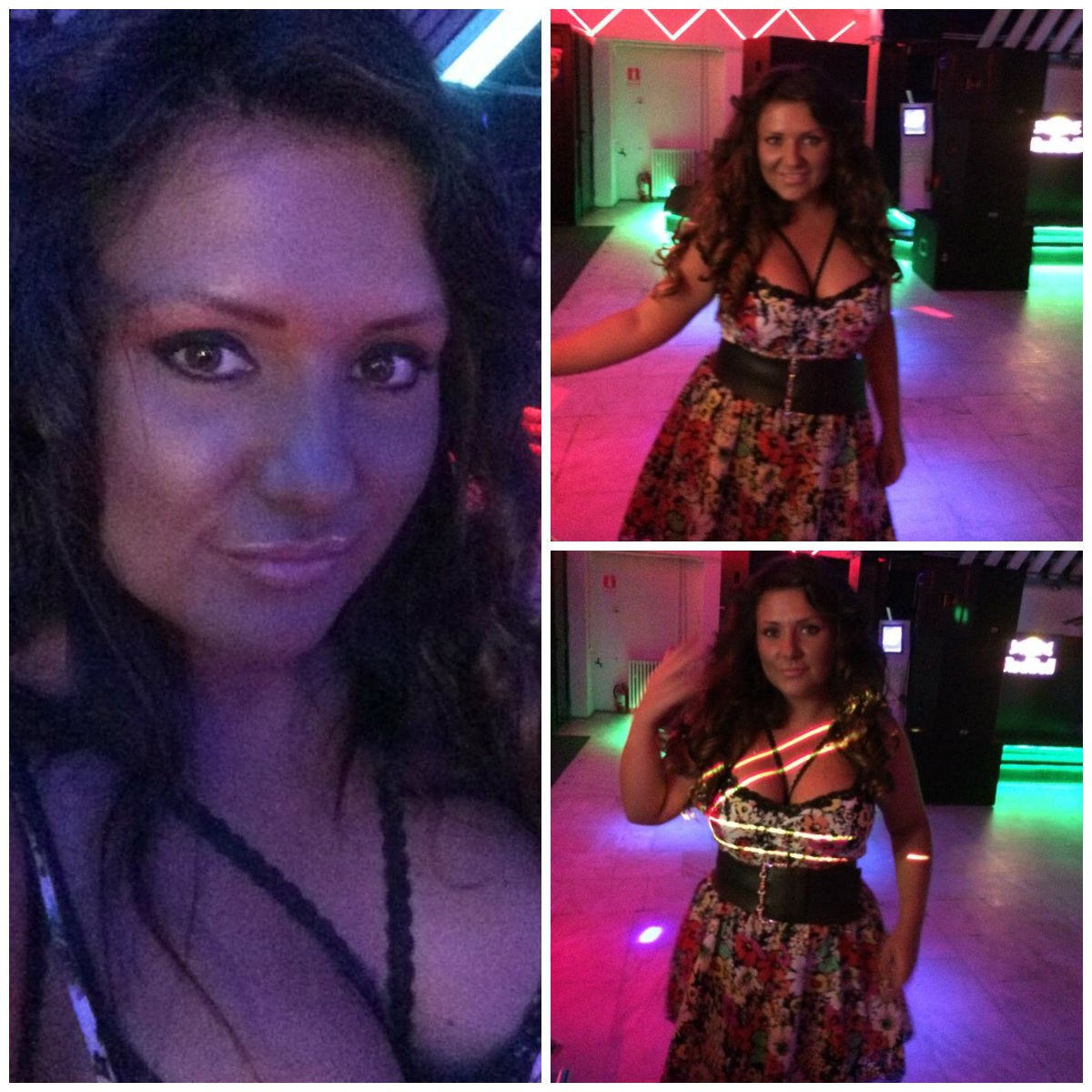 Bianca Rus s-a fotografiat într-un club.