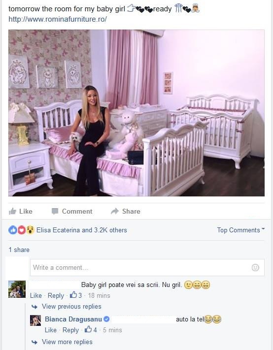 Bianca a postat o imagine, iar în mesajul care o însoţea a făcut o gafă