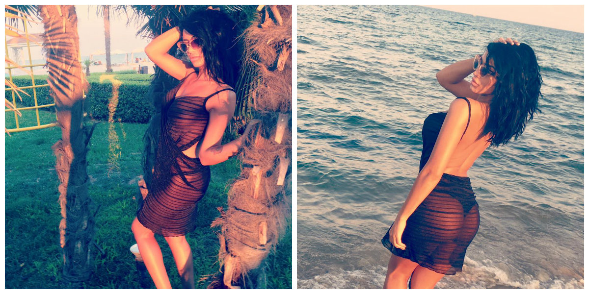 Margherita de la Clejani s-a fotografiat într-o rochie transparentă.