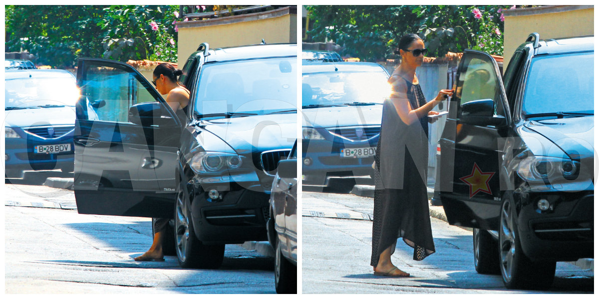 
Pentru Zână pare chiar o plăcere să coboare prin portiera din dreapta. Ea a fost fotografiată de cel puţin trei ori în această ipostază. Asta înseamnă că antrenamentul la sală dă roade pentru că e nevoie de condiţie fizică bună ca să escaladezi consola de bord a maşinii.