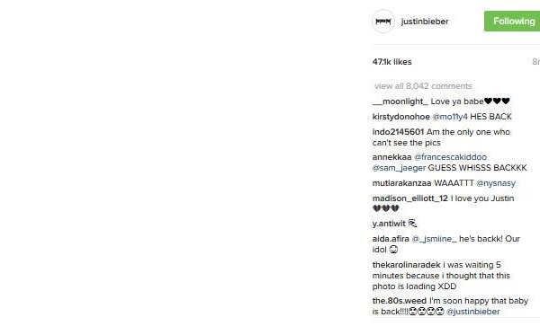 Fanii au crezut că le-a făcut Justin o farsă.