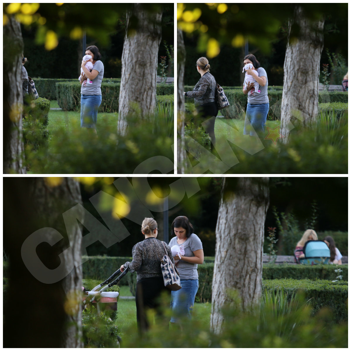 Cătălina a ieşit la plimbare cu fetiţa unei rude şi cu o prietenă în parc.