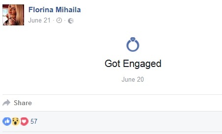 Sexy Brăileanca s-a logodit în luna iunie a acestui an.