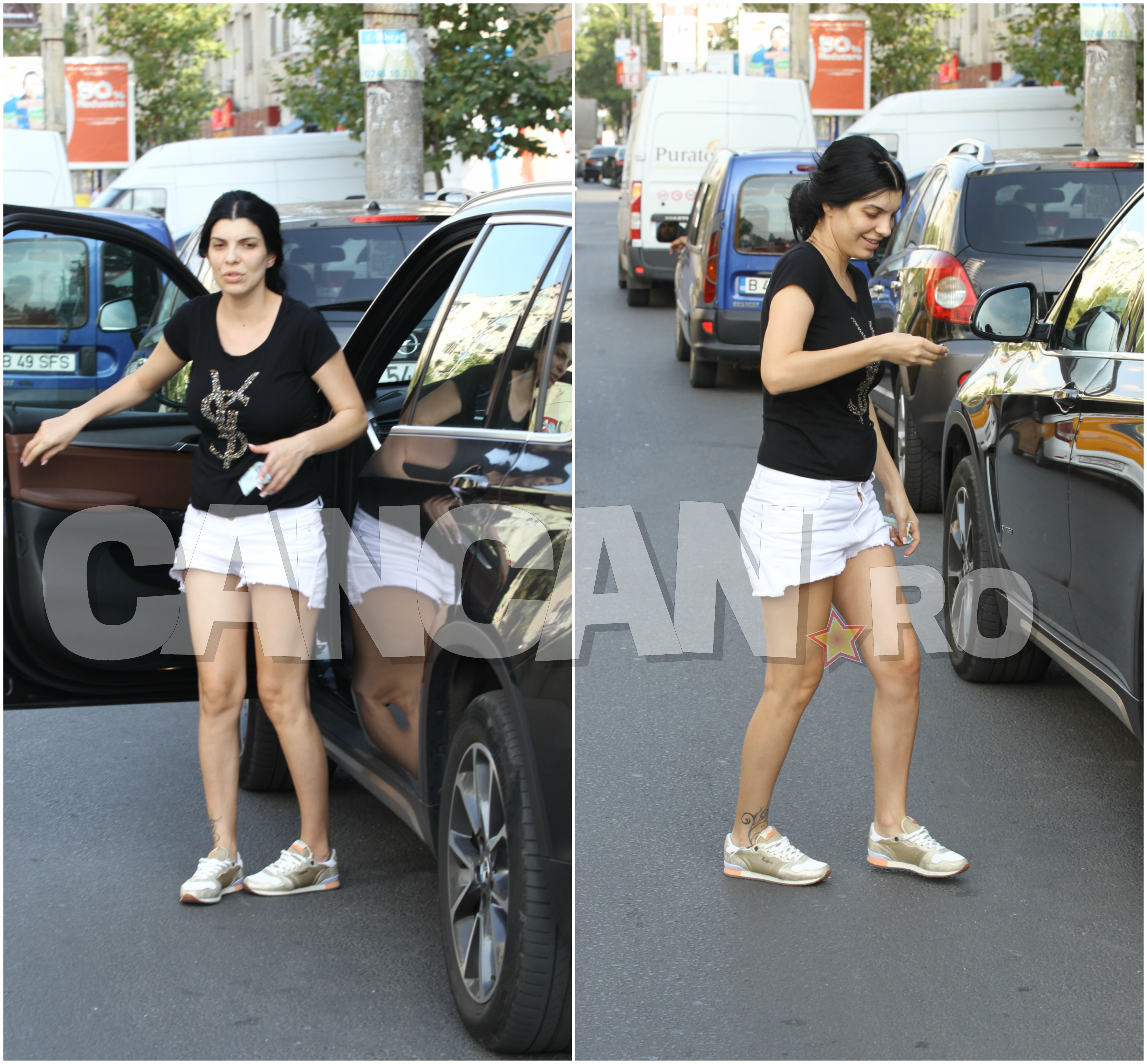 Andreea a fost filmată aşa cum apare foarte rar: complet naturală, cu semne de la oboseală, în timp ce se pregătea de o vizită la salon după un weekend-maraton.