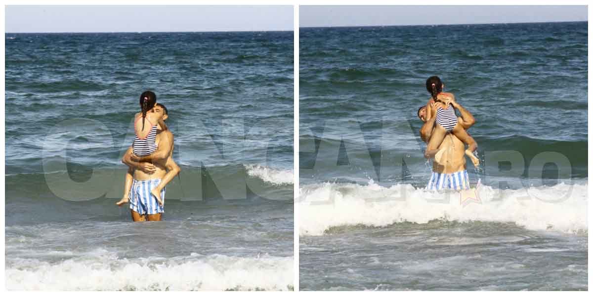 Adrian şi fetiţa lui au profitat de ultimele zile de vară şi au mers la mare