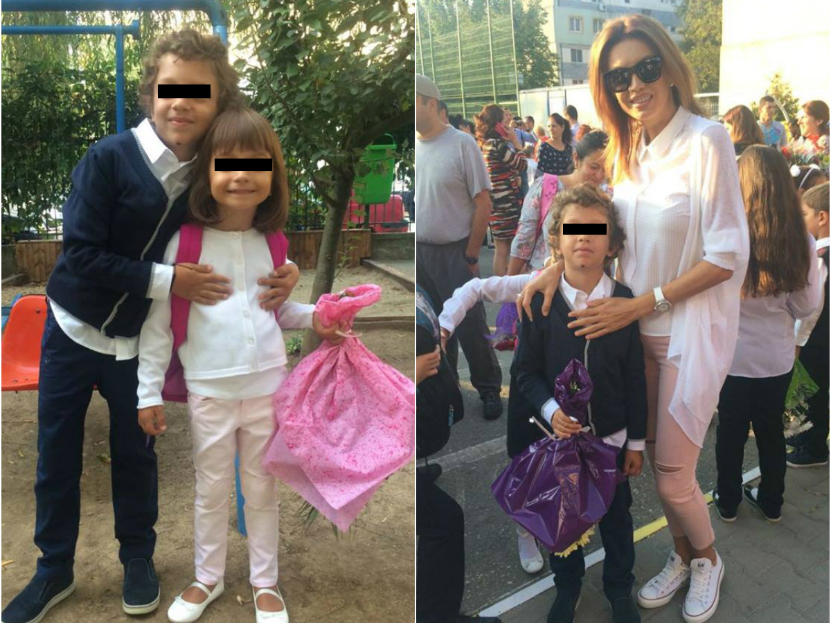Cristina Spătar a avut mari emoţii în prima zi de şcoală a micuţilor ei