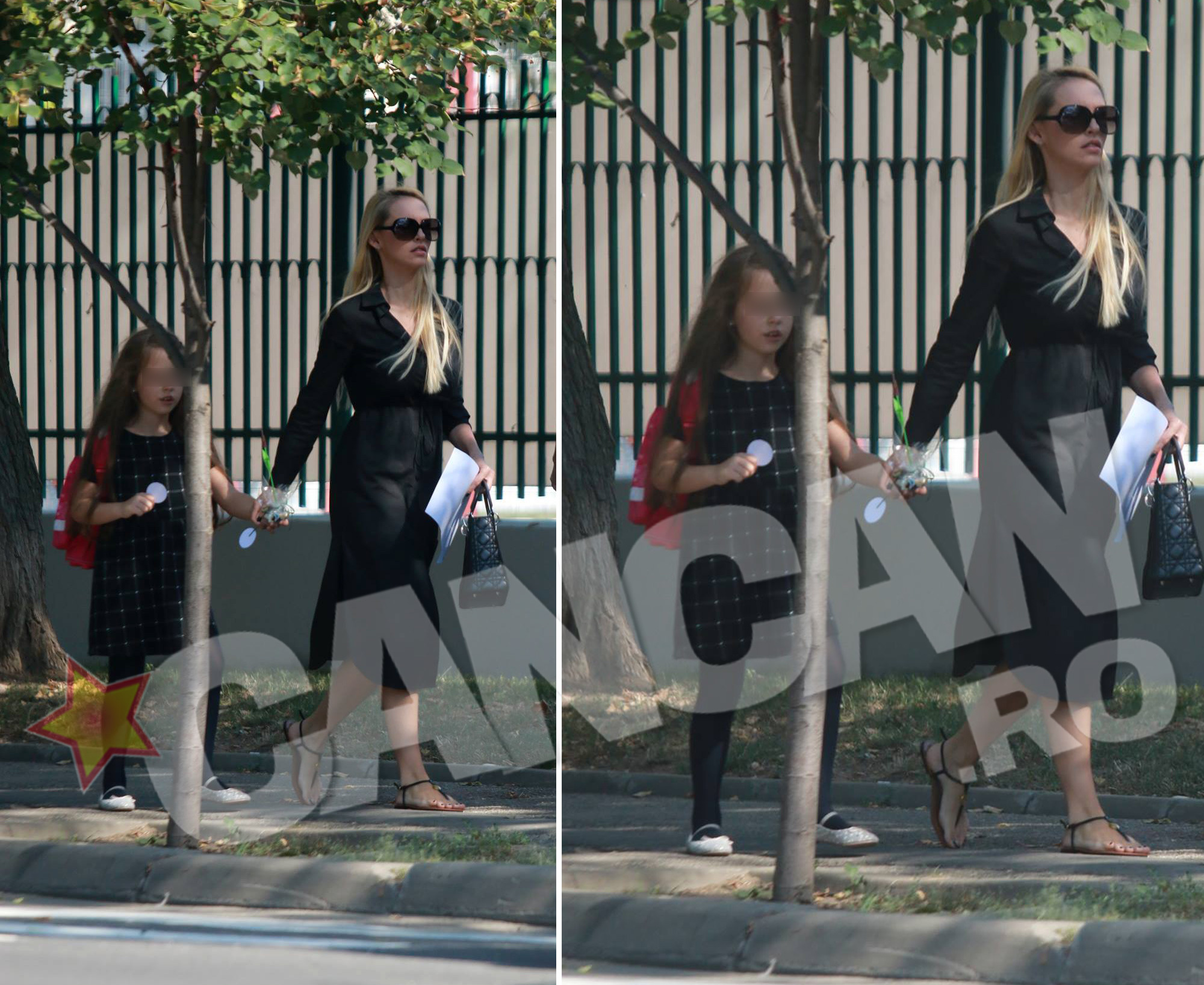 Andreea Spătaru şi-a însoţit fiica în prima zi de şcoală