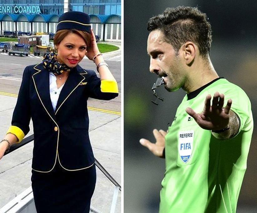 Stewardesa Anna Arieşan este logodită cu arbitrul Sebastian Colţescu
