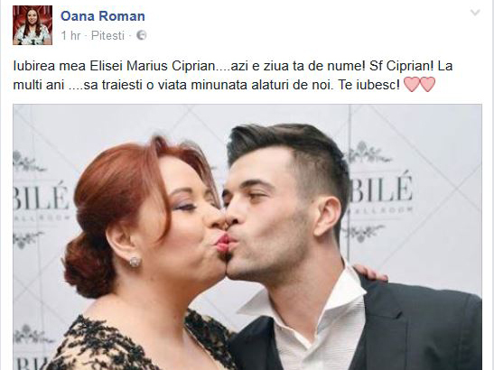 Oana Roman a facut anunţul pe Facebook, în urmă cu puţin timp