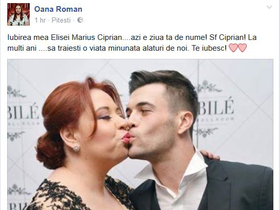 Oana Roman a facut anunţul pe Facebook, în urmă cu puţin timp