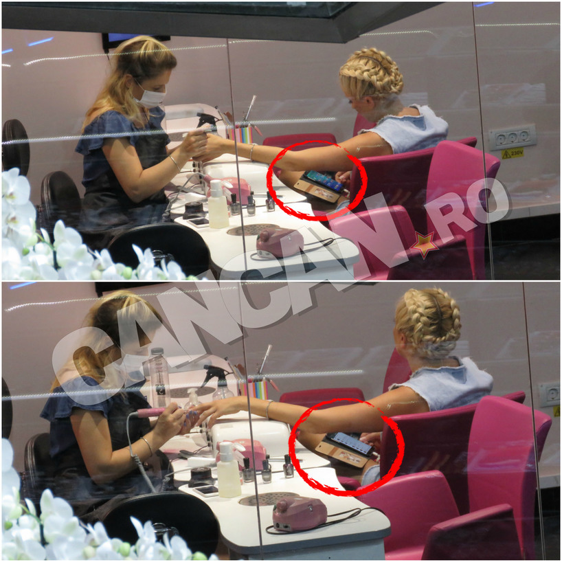 Rocsana Marcu nu a putut sta departe de smartphone nici măcar la manichiură!