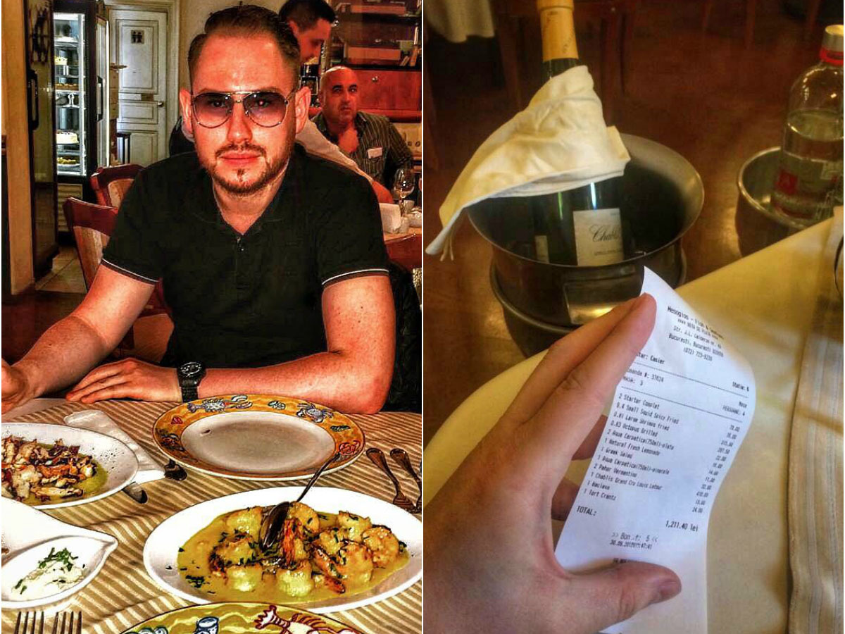 Andrei Versace a scos din buzunar 1.200 de lei pentru ieşirea în restaurant