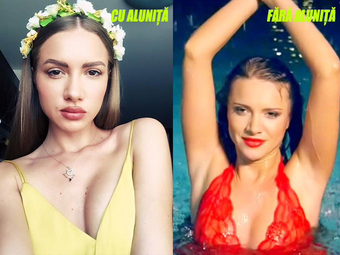 Otilia Bilionera apare uneori cu aluniţă, iar alteori fără.
