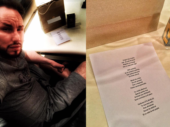 O admiratoare i-a trimis lui Versace un cadou.