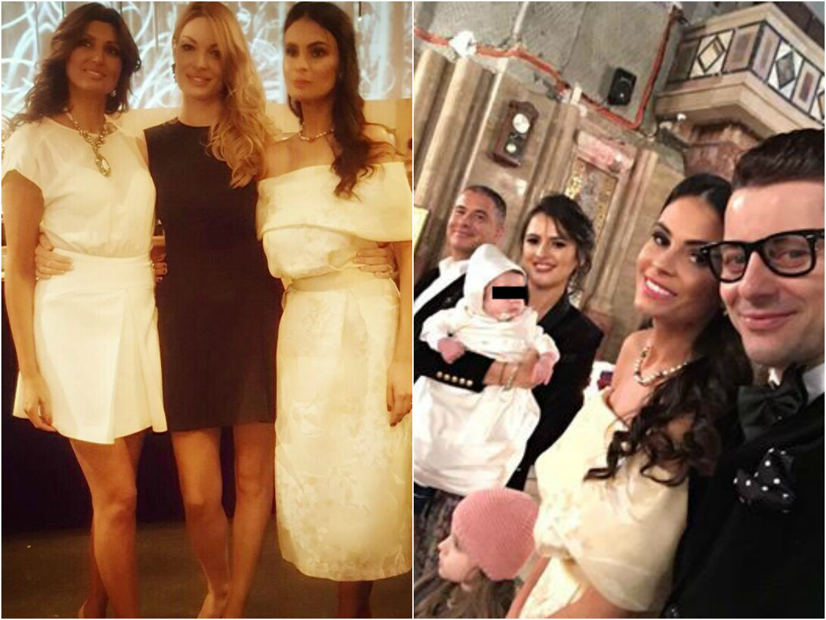 Valentina Pelinel a purtat o rochie neagră, elegantă, la botezul micuţului Ancăi Serea