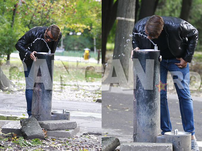 Cătălin Botezatu preferă să bea apă de la cişmea.