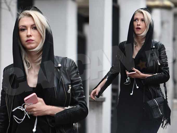 Andreea Bălan a ieşit din casă machiată pe ”fugă”.
