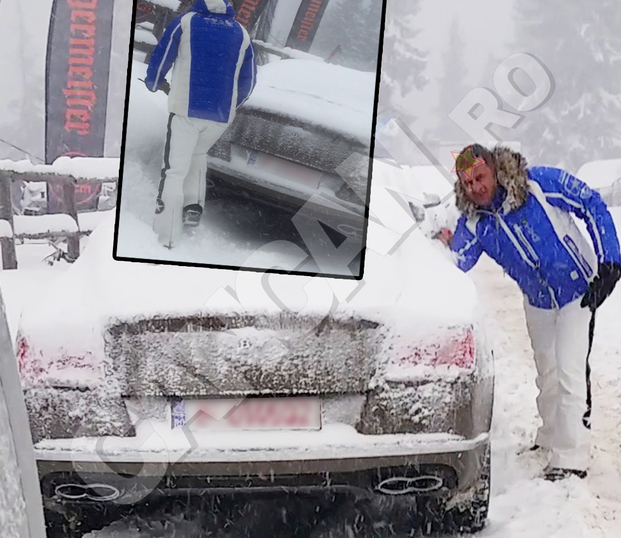 Blestemul zăpezii la milionari: când ninge prea mult nu mai vede nimeni că ai maşină de 200.000 de euro.