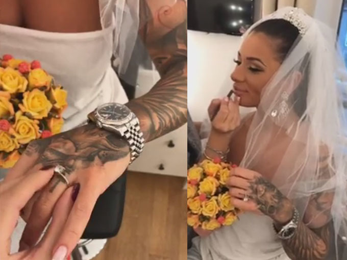 Roxana Vancea s-a filmat în rochie de mireasă.