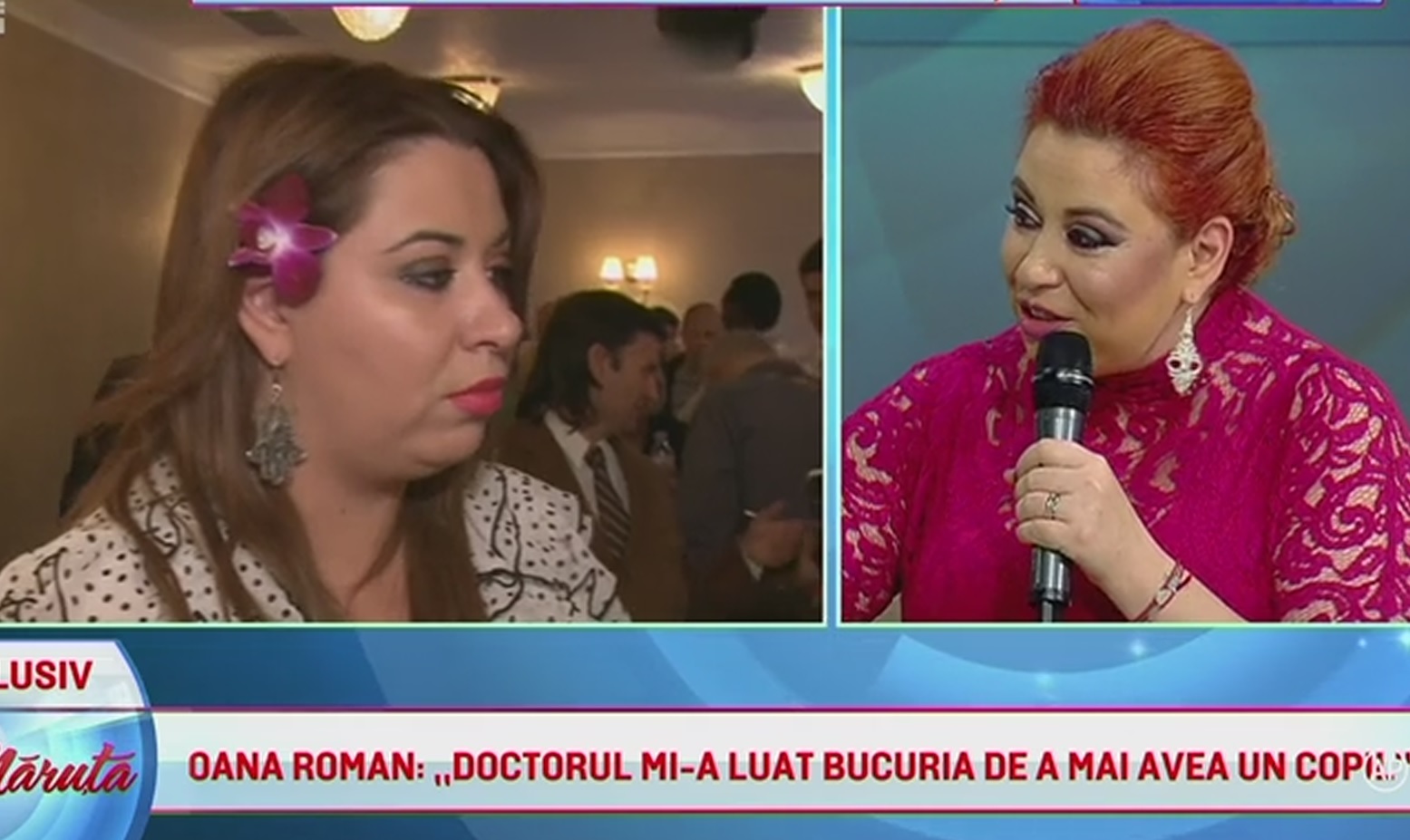 Oana Roman a încercat să îşi stăpânească lacrimile, în direct