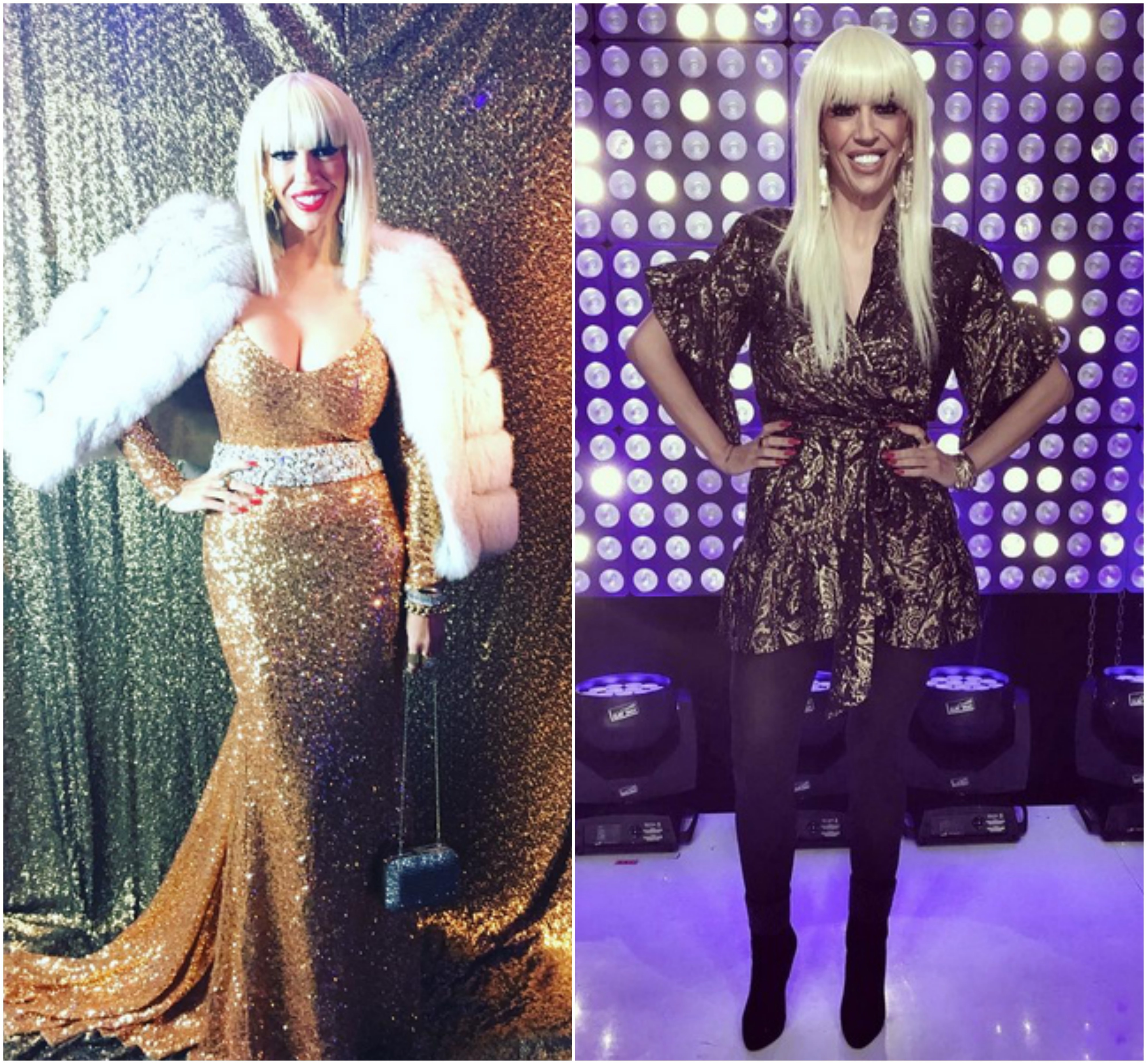 Decolteul Ralucăi din urmă cu câteva ore (stânga) pare mult mai voluminos decât cel afişat în urmă cu o lună de zile (dreapta).